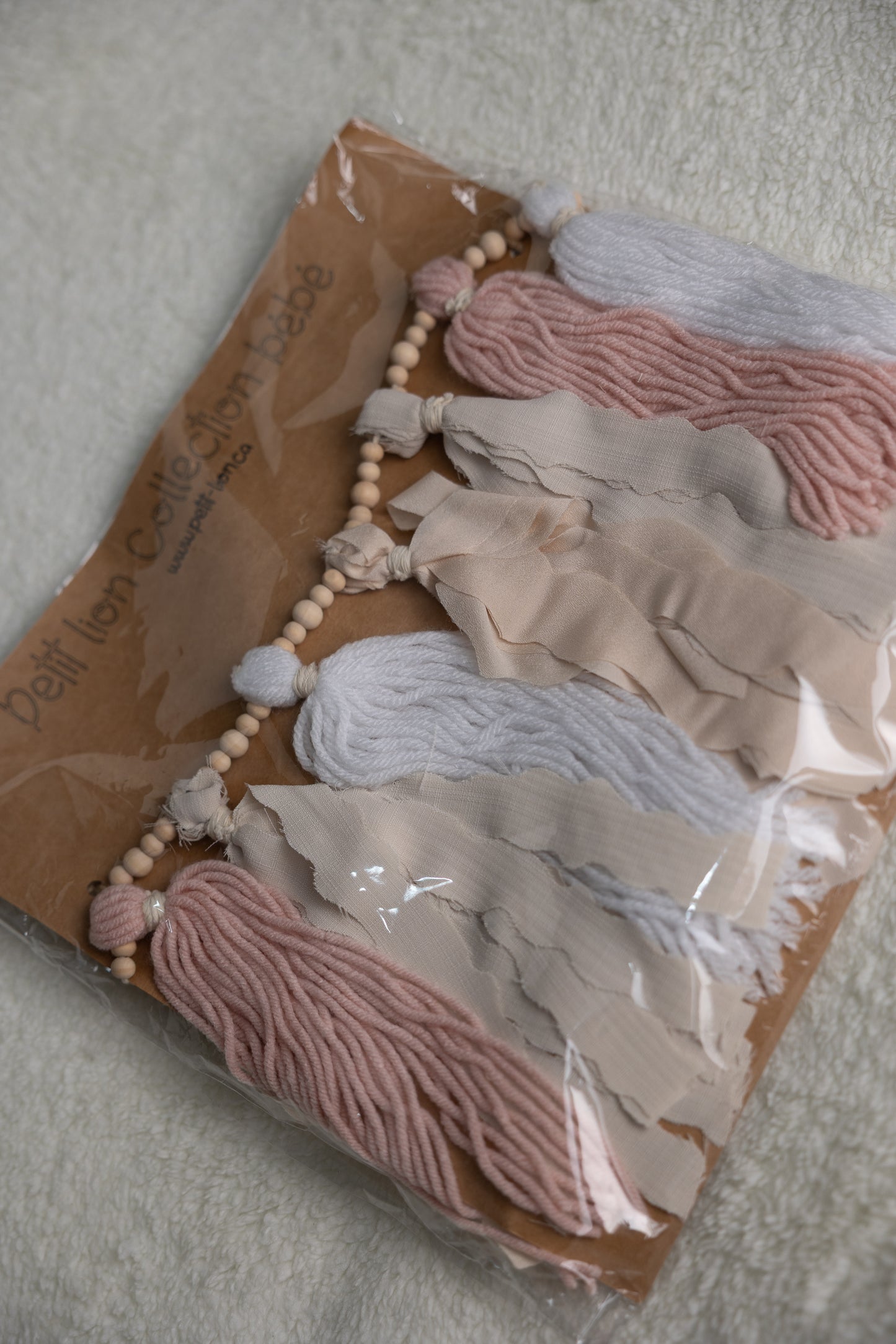 Guirlande pompon rose 4 pieds