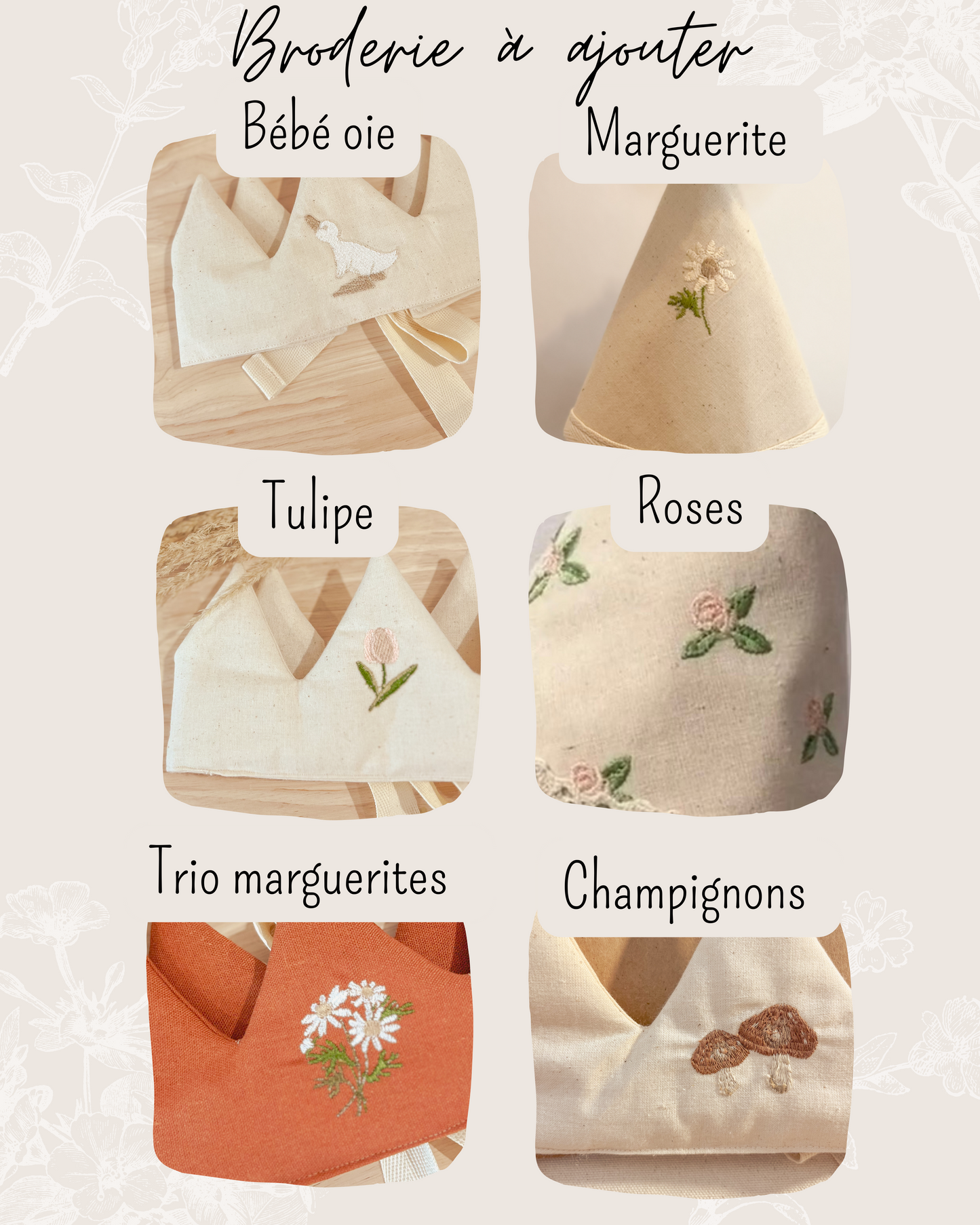 Chapeau de fête avec broderie