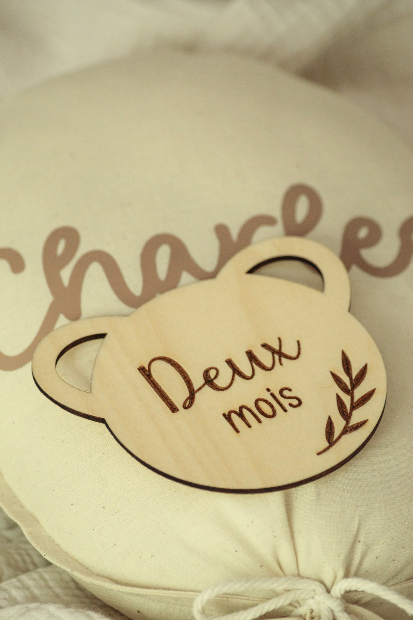Pastille de bois petit ours