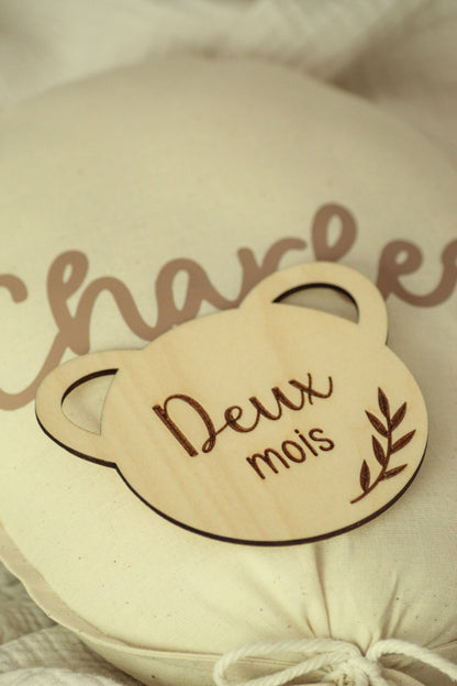 Pastille de bois petit ours