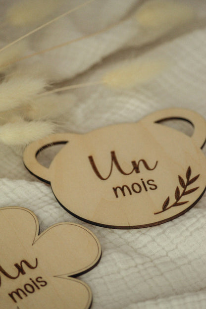 Pastille de bois petit ours