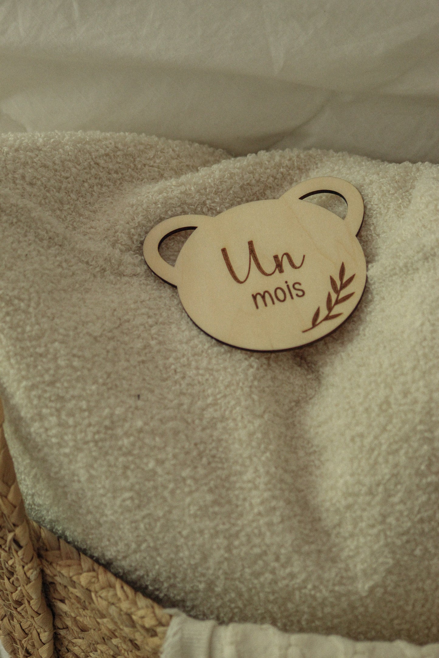 Pastille de bois petit ours