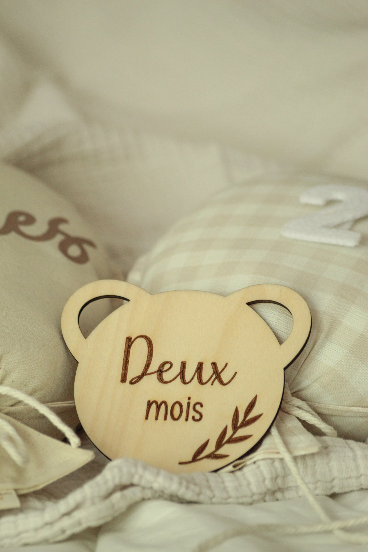 Pastille de bois petit ours