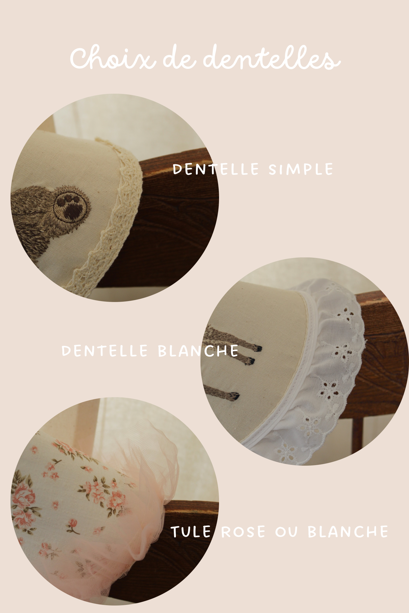 Chapeau de fête broderie ourson bouclé
