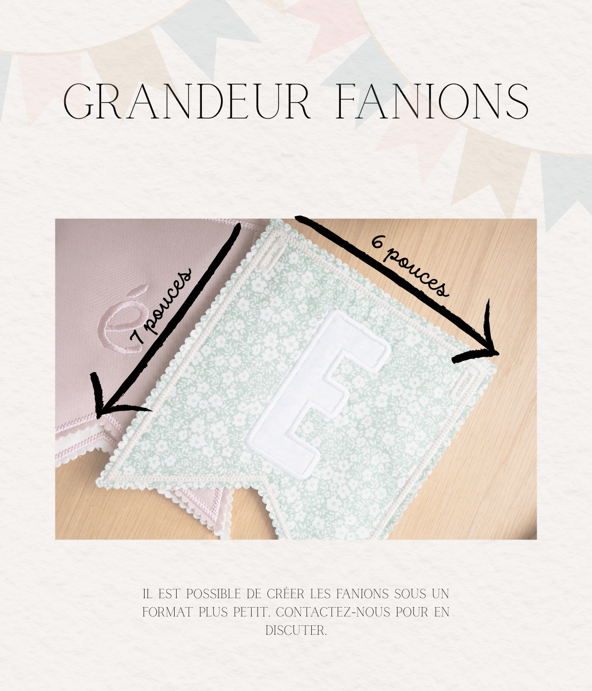 Banderole de fanions brodés personnalisables