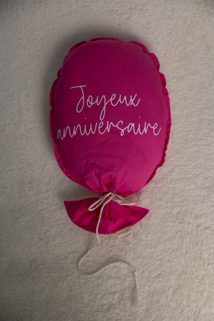 Ballon Fuchsia Joyeux anniversaire