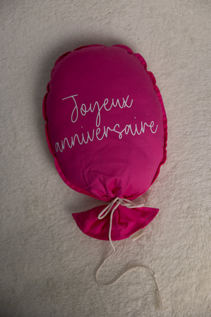Ballon Fuchsia Joyeux anniversaire
