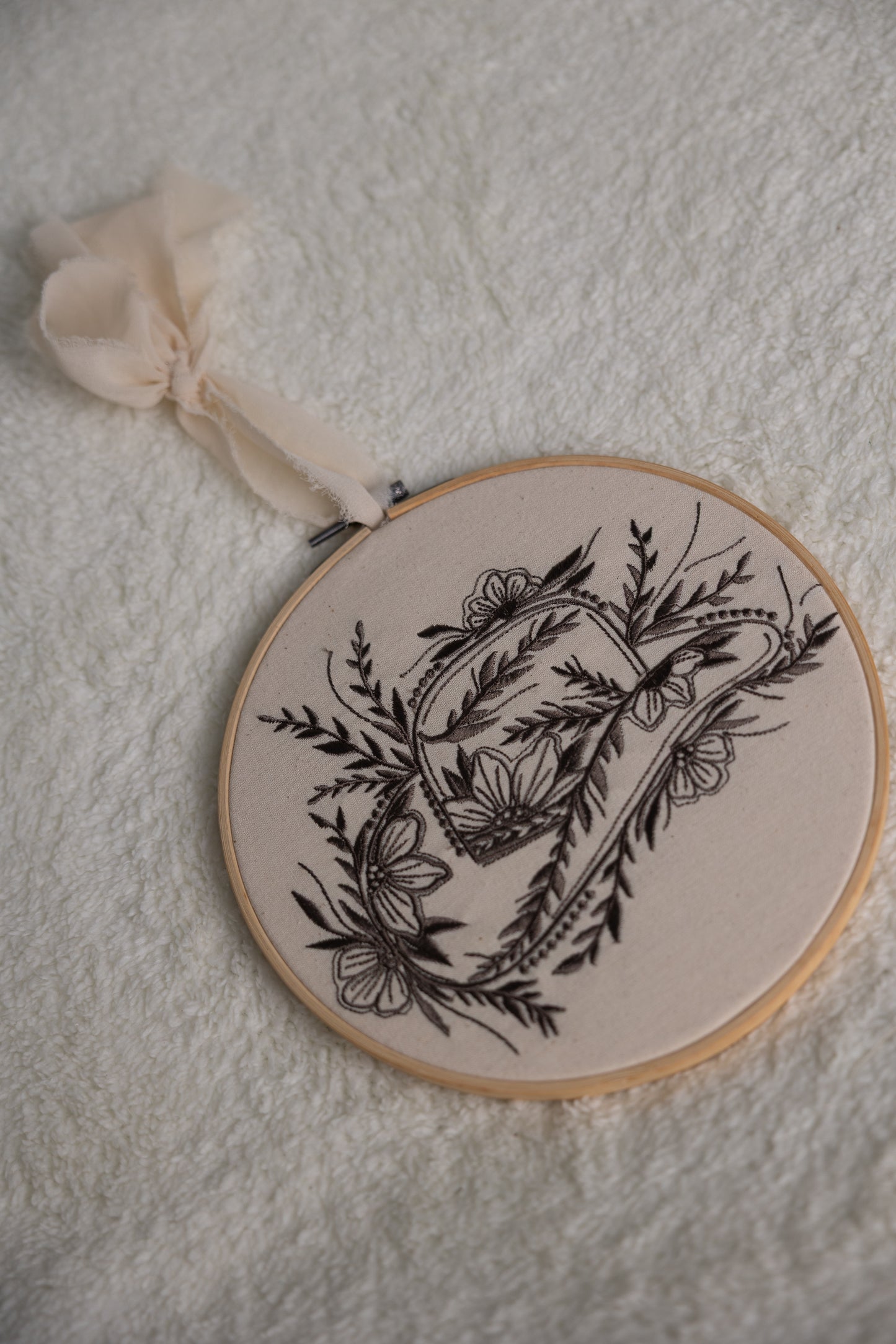 Grande broderie western brun foncé